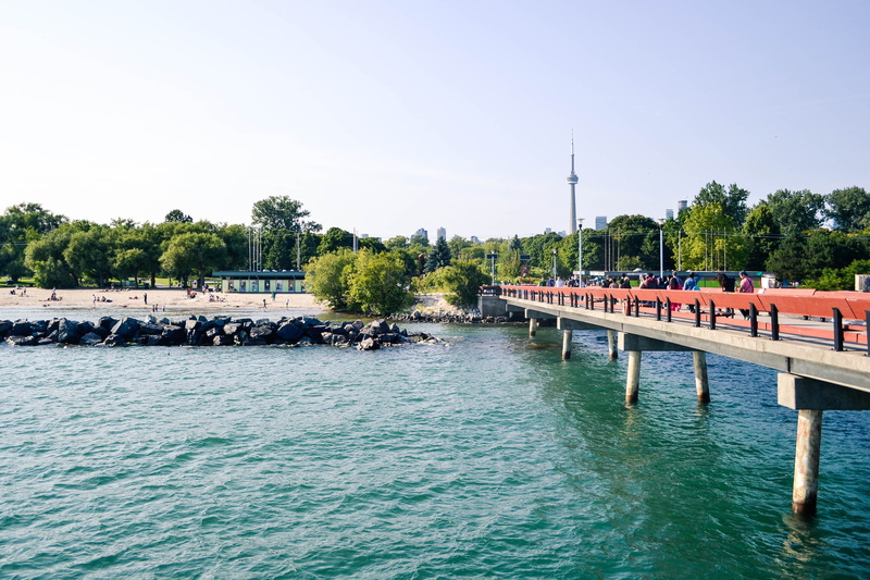 river, copy space, connection, clear sky, bridge, plant, ontario, day, incidental people, centre island, sunlight, architecture, built structure, canada