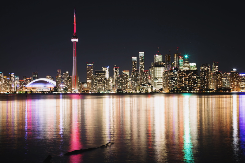 spire, city, cityscape, travel destinations, olympic island, long exposure, no people, night, sky, canada, architecture, nightlife, travel, built structure