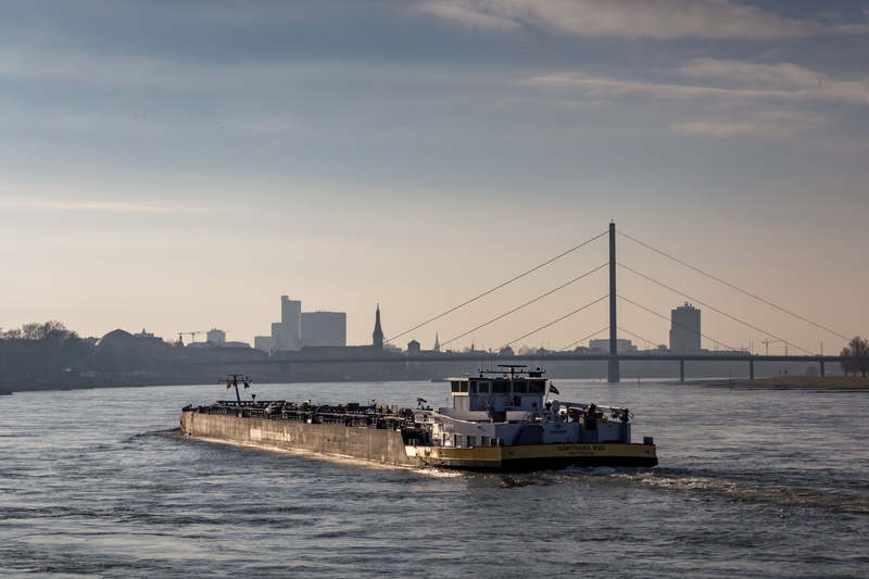 architecture, rhein, ship, bridge, robert-lehr-ufer 21, travel, outdoors, no people, düsseldorf, connection, built structure, sea, river, nature, nautical vessel