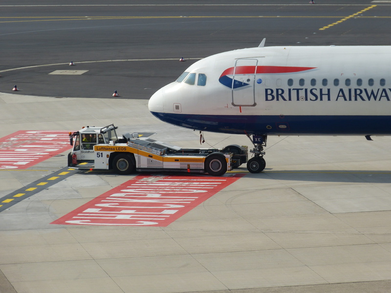 Transport, industry, düsseldorf, british, text, western script, runway, air vehicle, white, white color, road, day, airport runway, blue, airliner, no people