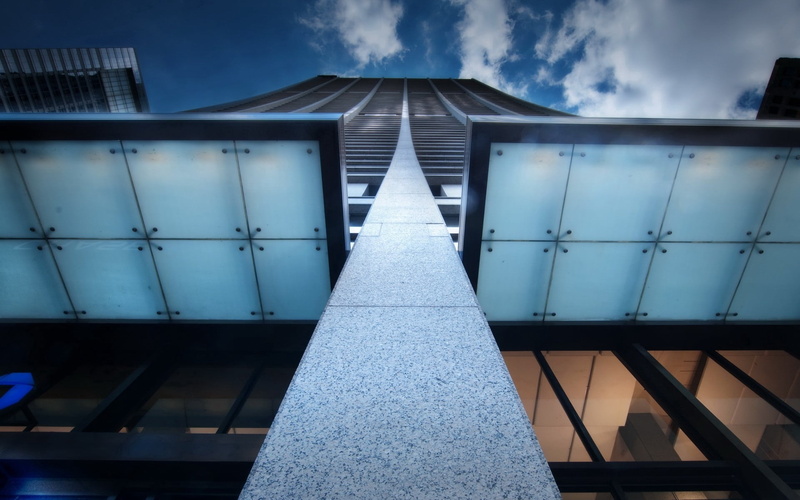 bridge, day, steel, architecture And Buildings, direction, metal, glass - Material, footbridge, cloud - sky, modern, diminishing Perspective, outdoors