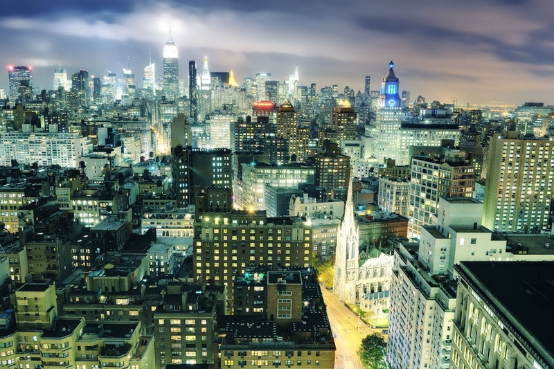 street, capital Cities, building Exterior, famous Place, skyscraper, night, modern, business, cloud - sky, sunset, outdoors, city, high angle view, sky