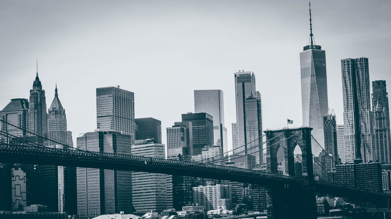 architecture, built structure, building exterior, travel destinations, modern, urban skyline, brooklyn, town, no people, black and white, building, high rise