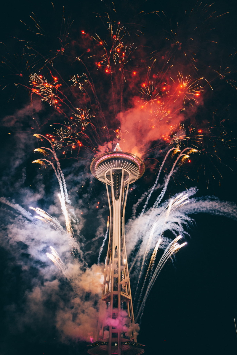 white, firework, celebrate, sky scraper, event, motion, nature, light, illuminated, no people, glowing, fireworks display, smoke - physical structure, celebration