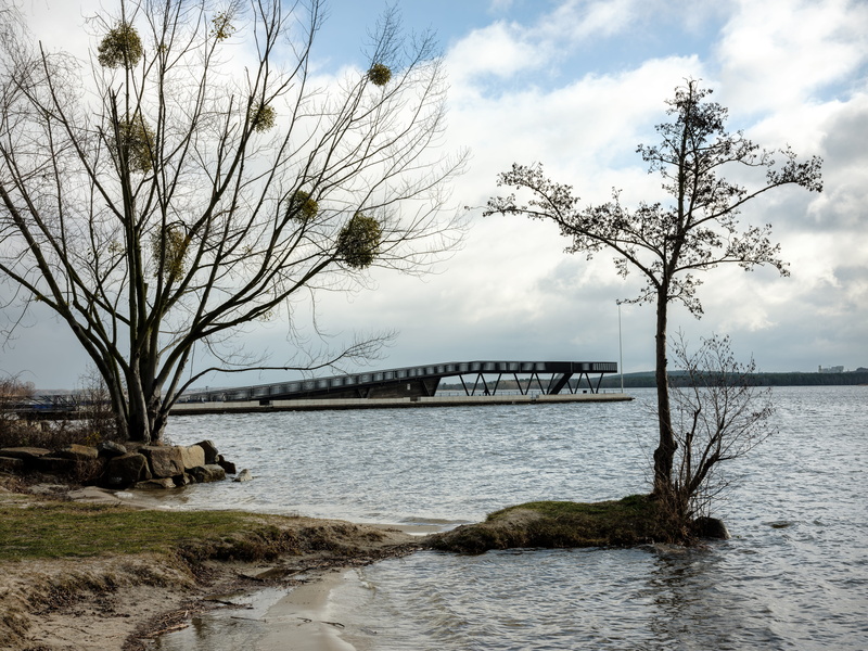 8K, plant, wasser, architecture, bridge - man made structure, senftenberg, beauty in nature, tree, bridge, no people, building, built structure, river