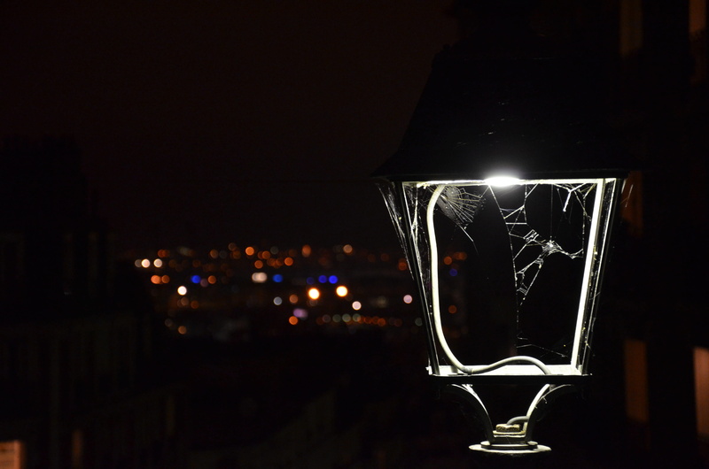 evening, lamp, illuminated, close-up, ragnatela, street, light, nuit, sacré-cœur, 4K, light - natural phenomenon, transparent, france, night, città, city