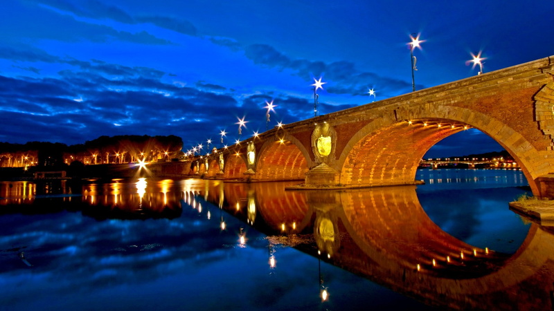 Garonne, France, Pont-Neuf, Toulouse, 1080P