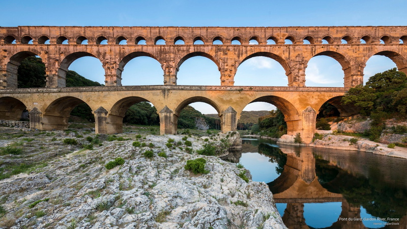 france, gardon, Landmarks, pont, du, gard, 2K, river