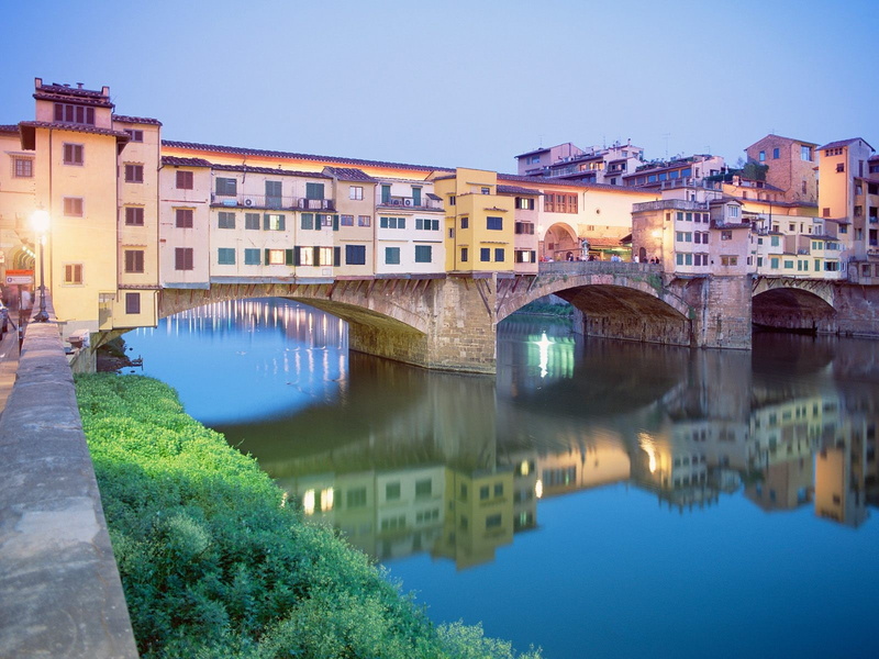 Florence, city, old building, Italy, 720P, ponte vecchio, bridge