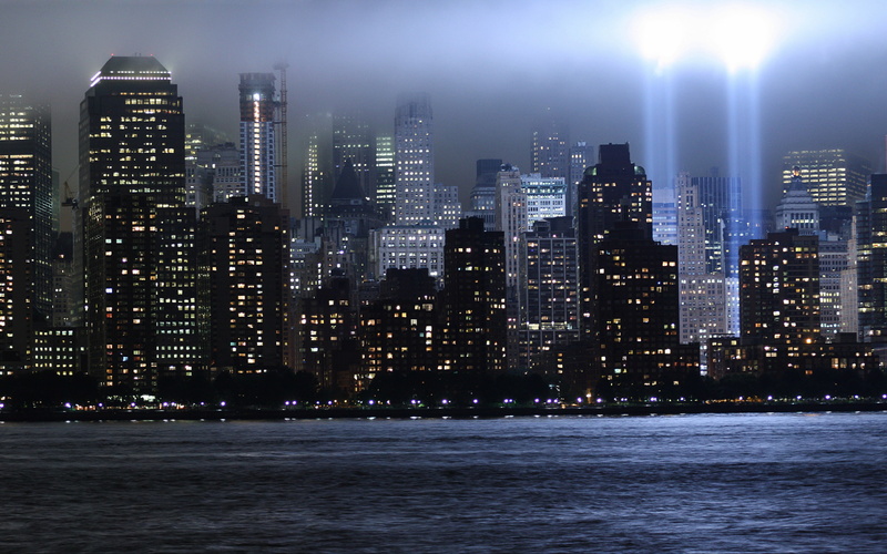 World Trade Center, 2K, skyscrapers, WTC, rays, memorial, light, new York