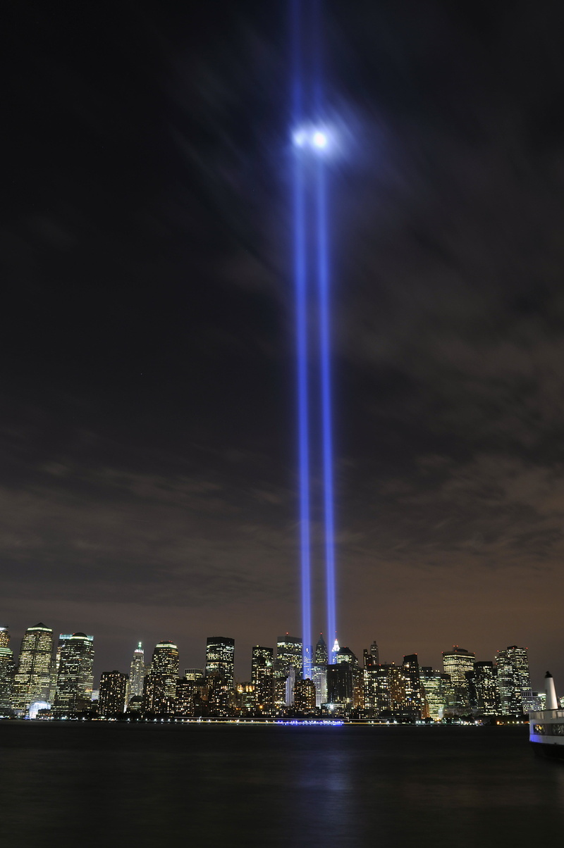 landscape, city, tall - high, office building exterior, tribute in lights, skyscraper, ground, building, no people, power in nature, architecture, waterfront