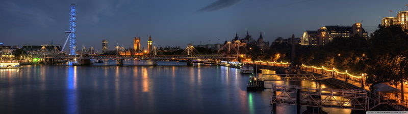 4K, travel destinations, sky, cityscape, bridge, city, bridge - man made structure, building, panoramic, London Eye, water, skyline, reflection, architecture