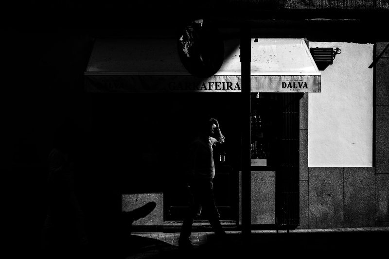 sidewalk, built structure, architecture, rear view, portugal, walking, 5K, porto, footpath, full length, shadow, shadows, silhouette, outdoors, real people