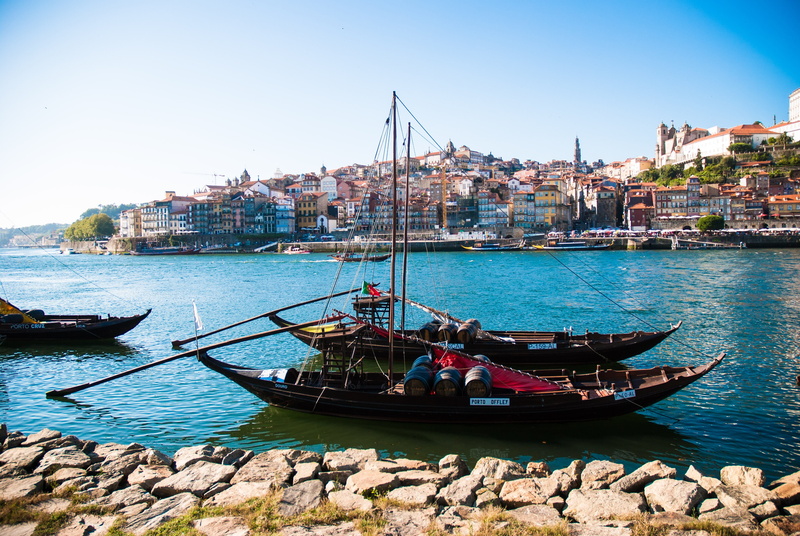 architecture, building exterior, 4K, river douro, travel, built structure, rabelo boat, sky, port wine, brown, moored, mode of transportation, nature
