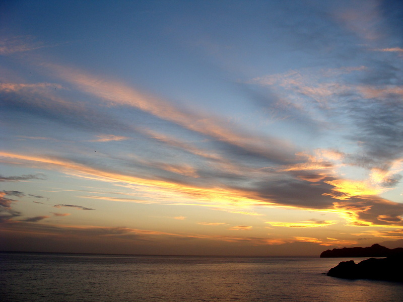 coast, idyllic, sunset, outdoors, 2K, beach, land, horizon over water, beauty in nature, horizon, silhouette, tranquility, tranquil scene, sky, rock, waterfront