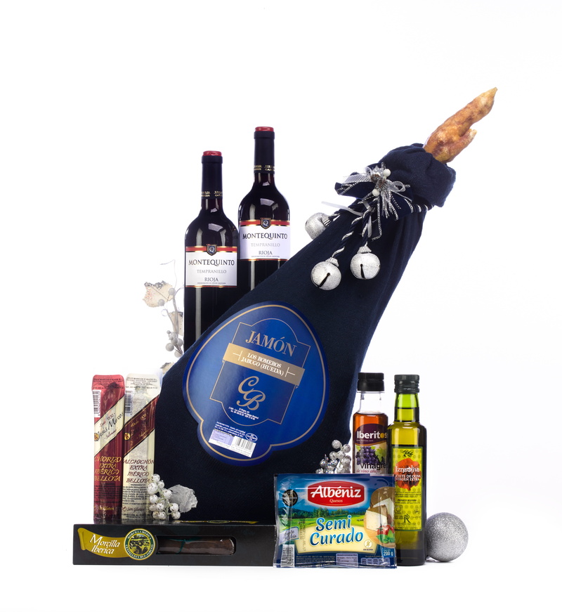 cut out, indoors, food, drink, give away, white background, copy space, box jamonera, text, studio shot, no people, equipment, christmas, 5K, food and drink
