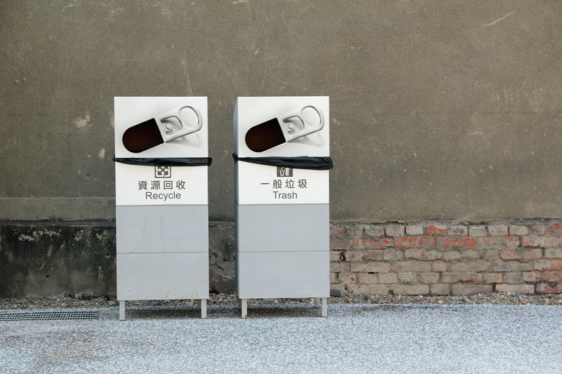 wall, two, information sign, text, architecture, recycle, design, garbage, trash, ton, information, built structure, sign, street, waste, symbol, no people