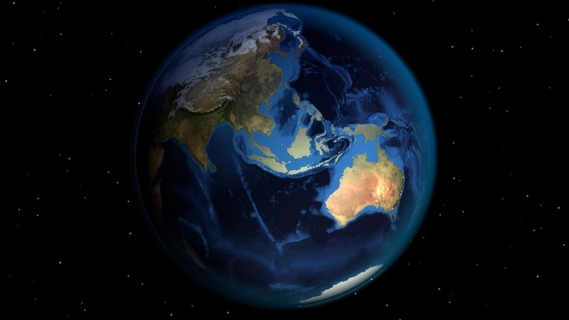 asia, australia, illuminated, world, universe, sphere, environment, circle, physical geography, no people, water, topography, star - space, earths crust