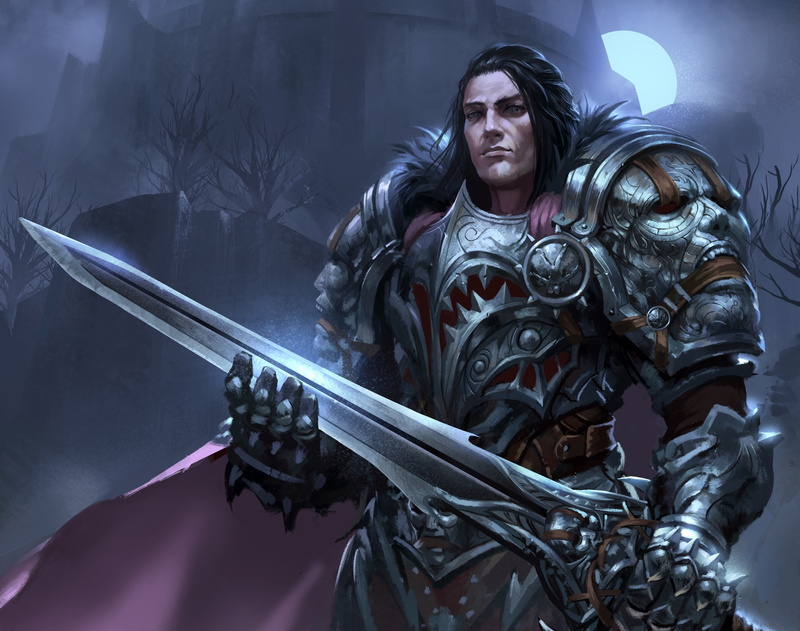 art, young adult, one person, evil, women, game, sword, halloween, architecture, digital, adult, 2K, armor, fantasy, real people, spooky, character, weapon