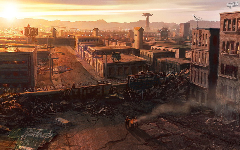 buildings, sunlight, apocalypse, drawing, video games, hd, 1080P, fallout
