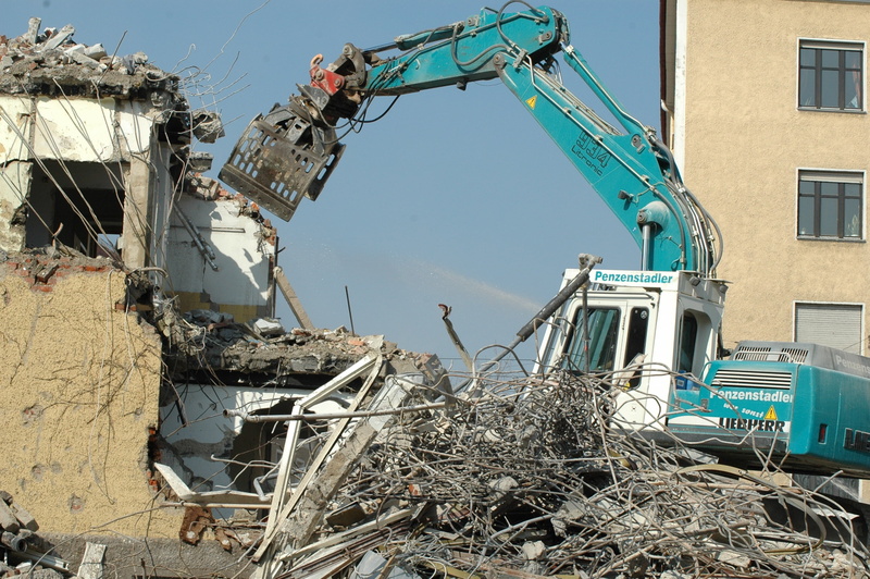excavators, abandoned, built structure, daytime, new beginning, industry, machinery, stone, run-down, collapse, bauruine, garbage, sky, city, old, construction Industry