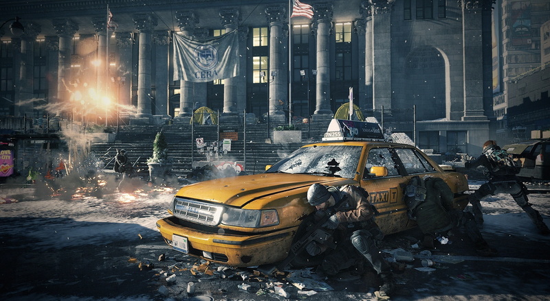 Tom Clancy, Video, illuminated, 2016, Shooter, division, Screenshot, clancy, night, digital composite, building, built structure, virus, firefight, motor vehicle