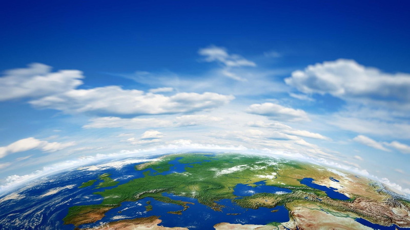 travel, earth, space, cloud - sky, 1080P, sphere, blue, clouds, environment, technology, globe - man made object, communication, global communications