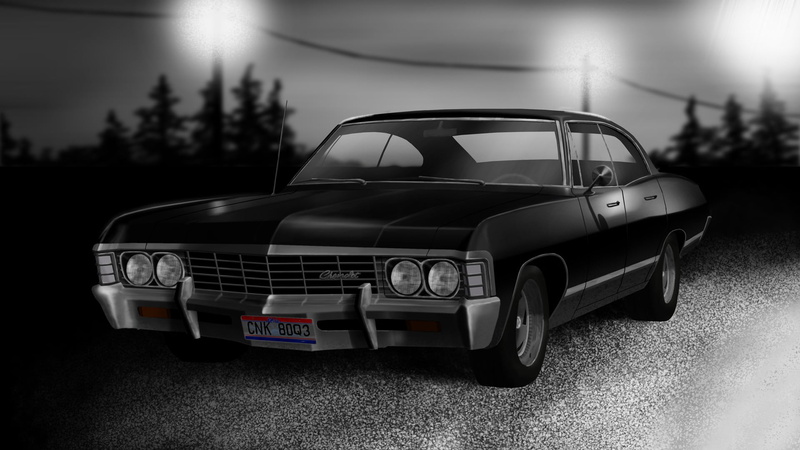 vintage car, Chevrolet Impala, retro styled, Chevrolet, transportation, vehicle, toy, outdoors, road, wheel, digital art, mode of transportation, 1080P
