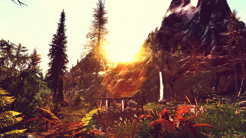 Tamriel, outdoors, cartoon, tree, non-urban scene, tranquility, beauty in nature, plant, no people, Photoshop, sky, scenics - nature, architecture, The Elder Scrolls