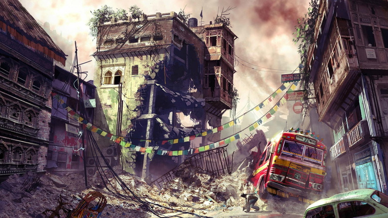 doom, 1080P, end world, 3d and abstract, world