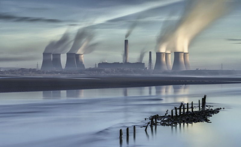 1080P, Nuclear Plant, Smoke, Power Plant, Reflection, Man Made