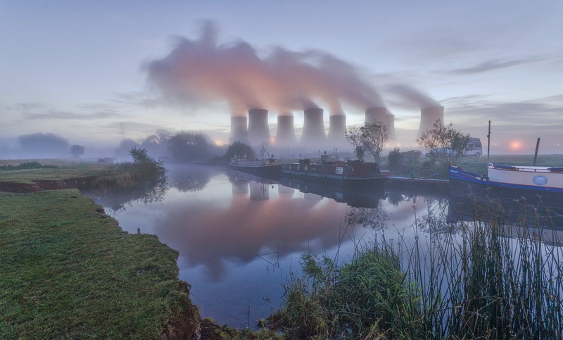 River, 1080P, Power Plant, Reflection, Smoke, Nuclear Plant, Man Made