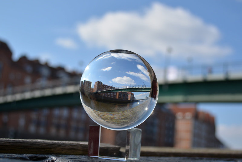 focus on foreground, water, river, reflection, bremen, nature, ball, globe image, no people, city, close-up, transparent, glass - material, built structure