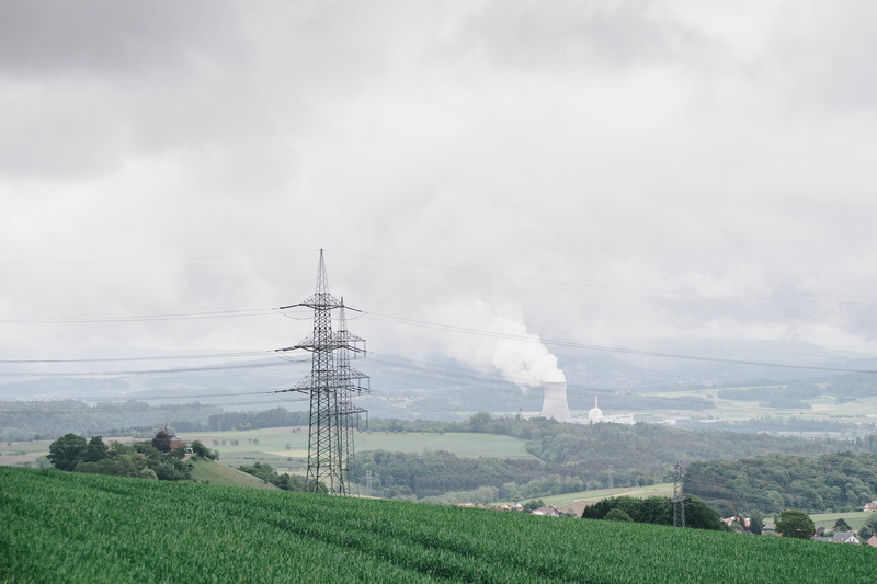 electricity pylon, power line, nature, electric, fuel and power generation, radiation, power, electricity, no people, border, landscape, sky, power station