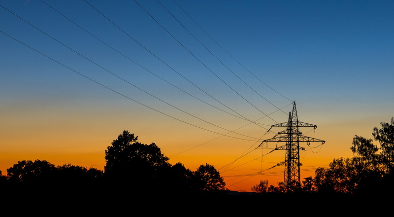 strommast, landscape, high voltage, elektrik, sky, tranquility, technology, pylon, plant, orange, voltage, no people, Electricity, blue, power supply, electrical component