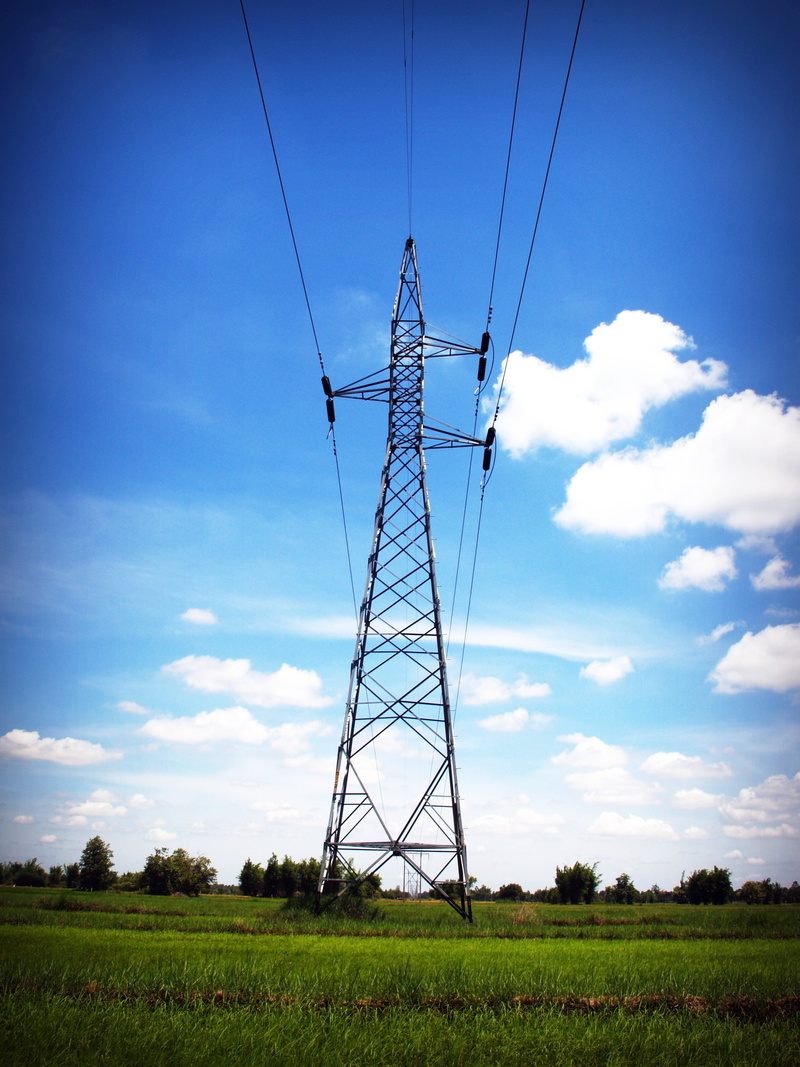 connection, industrial, electric, facility, technology, no people, environment, power supply, electrical, pylon, power, voltage, cable, blue, danger, engine