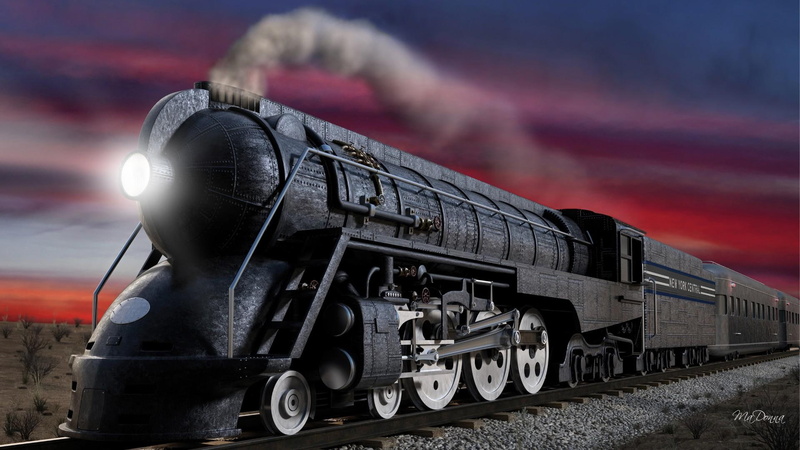 bright, sunset, smoke, choo, steam engine, engine, olden days, steam, 1080P, vintage, train, technology, travel