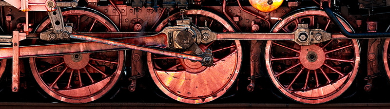 train, machinery, indoors, transportation, train - vehicle, engine, antique, track, locomotive, rail transportation, industry, railroad track, rail traffic