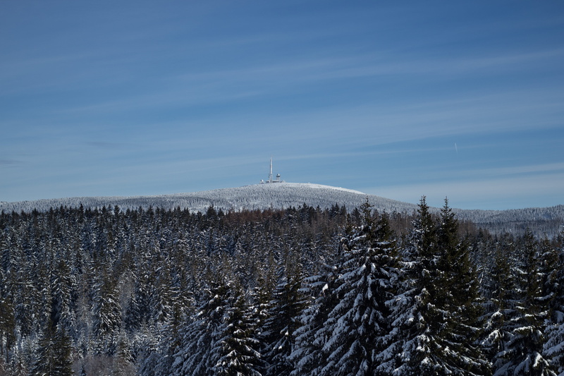 plant, snowcapped mountain, harz, germany, blue, outdoors, no people, snow, non-urban scene, tranquility, 4K, tranquil scene, land, brocken, environment