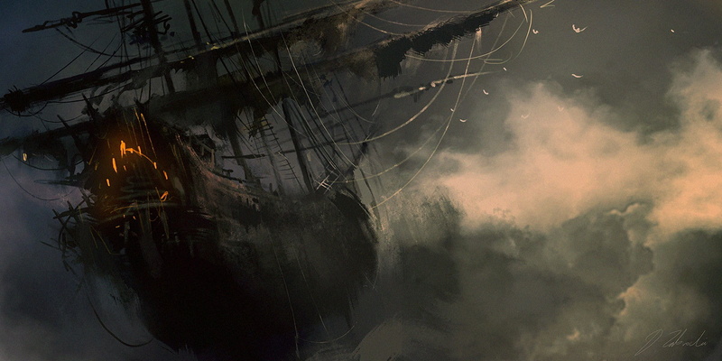 fantasy art, Darek Zabrocki, 720P, ship