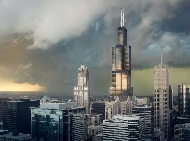 built structure, landscape, pollution, tall - high, City, building, office, outdoors, architecture, Chicago, urban skyline, Skyscrapers, Willis, day, Skyline