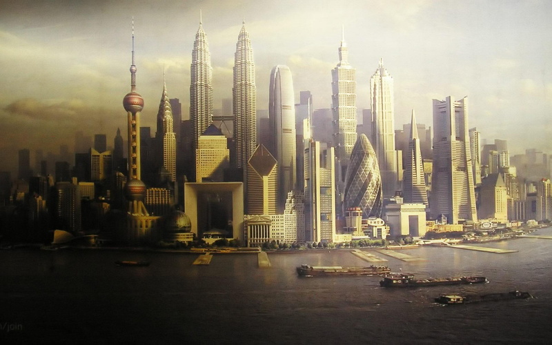 1080P, skyscrapers, animals, boston, island, mixed, cityscape, skyscraper, highrise