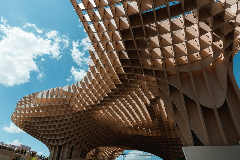 low angle view, 5K, sunlight, outdoors, day, travel destinations, creativity, art and craft, building, cloud - sky, architecture, nature, europe, sevilla