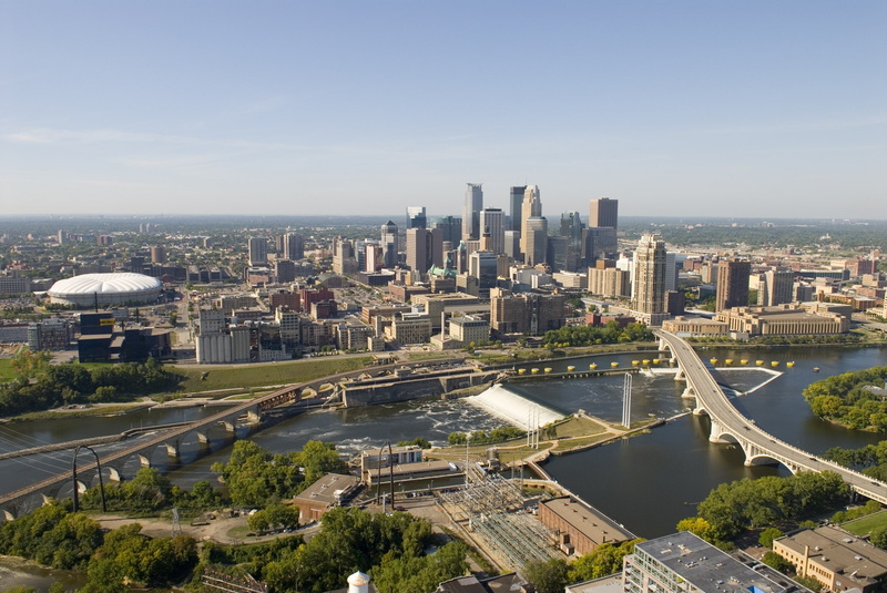 city, river, 1080P, bridge, Minneapolis, cityscape
