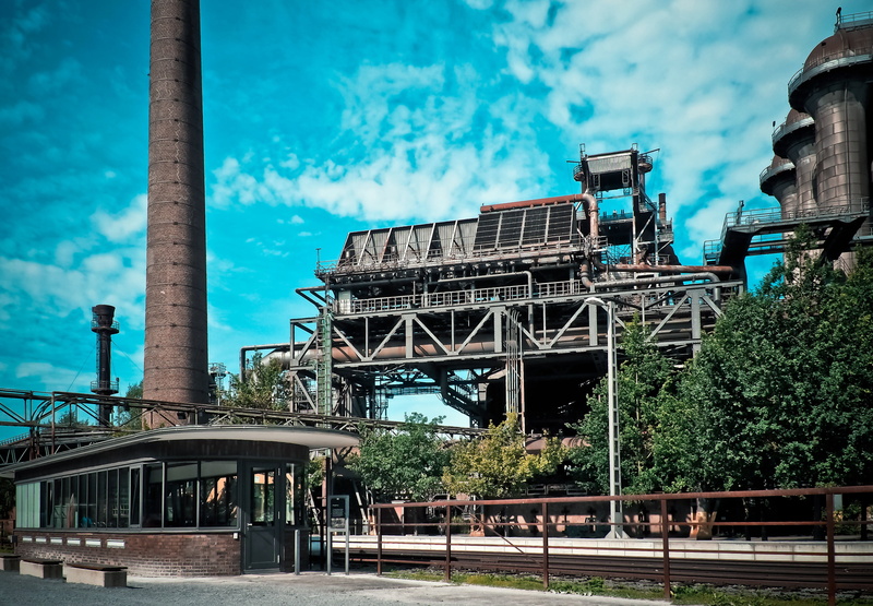 connection, low angle view, building, places of interest, facade, stainless, duisburg, ruin, steel production, no people, built structure, ruhr area, city