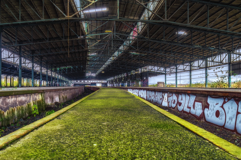 mood, lost places, moss, unused, built structure, diminishing perspective, abandoned, run down, Railway Station, forget, the way forward, platform, old