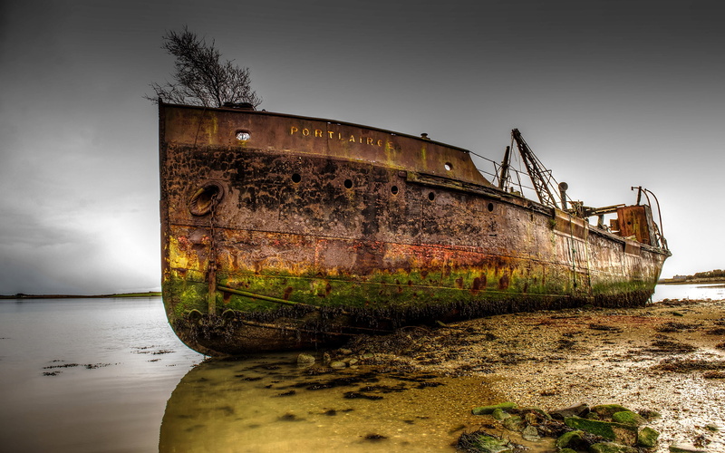 beached, deserted, dilapidated, 1080P, abandon, boat, hd, nature