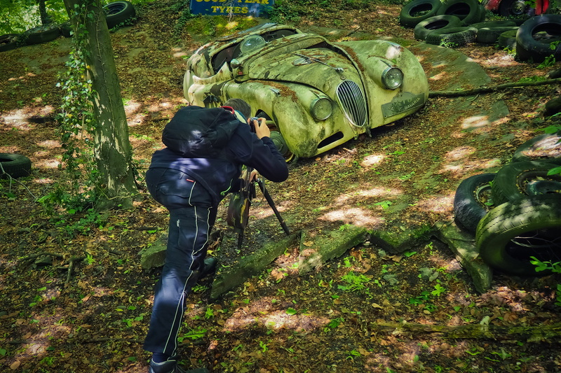nature, jaguar, oldtimer, scrap car, tripod, car cemetery, wreck, military, lost place, leisure activity, government, turned off, field, mood, lost places