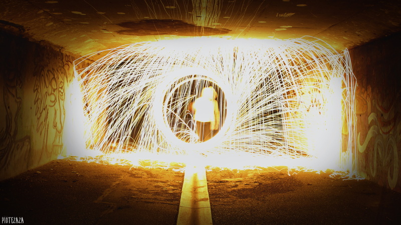 4K, dark, light - natural phenomenon, sparks, geometric shape, creativity, spinning, long exposure, architecture, outdoors, fire, blurred motion, light painting