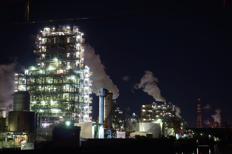 4K, steampunk, oil refinery, Night View, nature, built structure, industry, air pollution, pollution, Light, environmental issues, sky, tall - high, building exterior